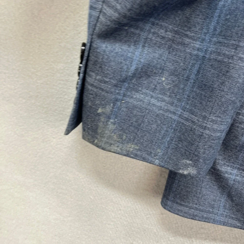 Lauren Ralph Lauren Blazer Mens 44L Blue Plaid Sport Coat Jacket Professional